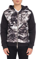 Thumbnail for your product : Balmain Men's Graffiti-Print Zip-Front Hoodie Sweatshirt