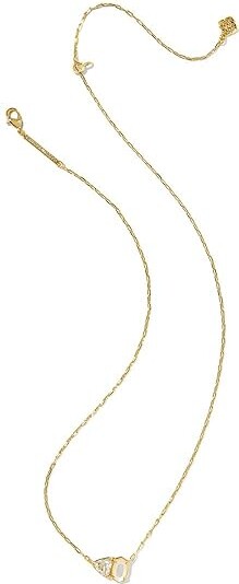 Kendra Scott Tatum Short Pendant Women's Necklace Women's Necklace Gold Green Mix Brass/Gold-Plated
