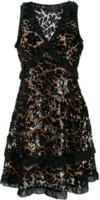 black and nude cocktail dress