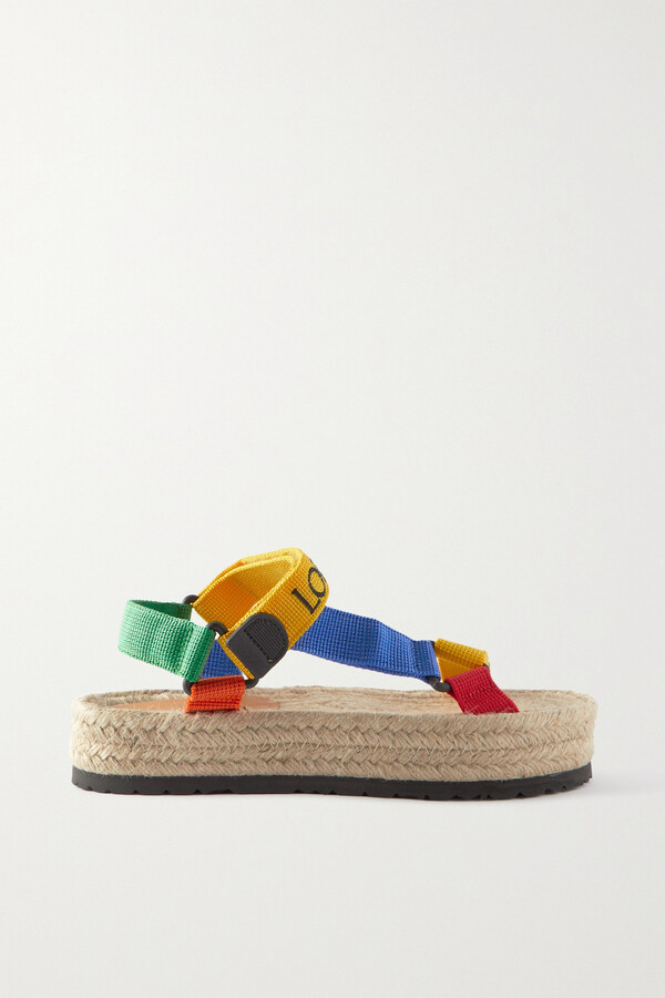 Loewe + Paula's Ibiza Color-block Webbing Espadrille Sandals - Yellow -  ShopStyle