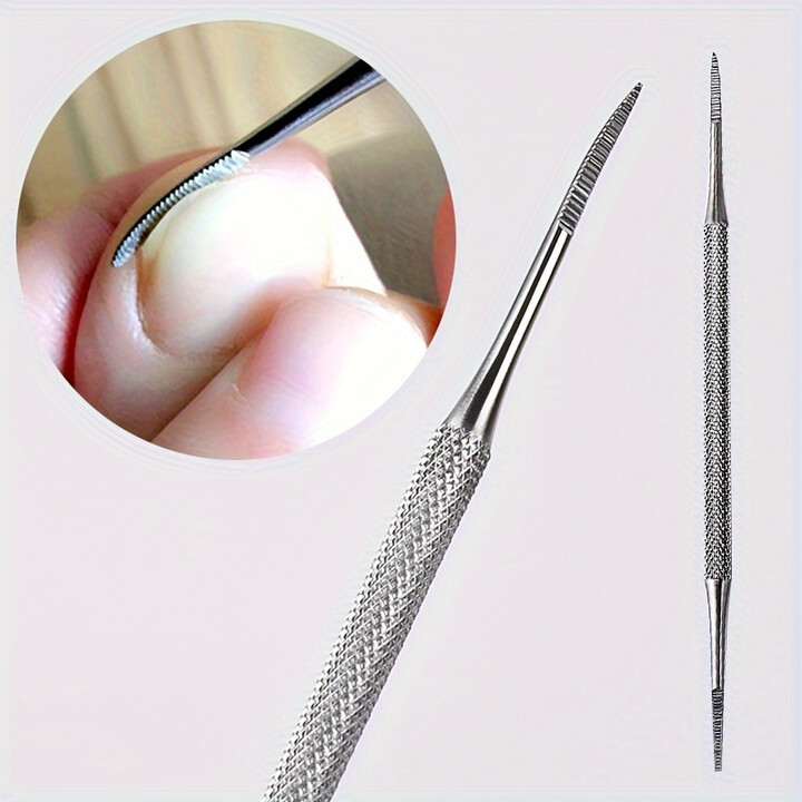 NONE Professional Stainless Steel Nail Lifter and File, Dual-Headed Toenail Cleaner, Pedicure Tools for Toenail Fungus/Dirt Removal
