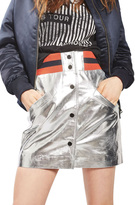 Thumbnail for your product : Topshop Sport Metallic Leather Miniskirt