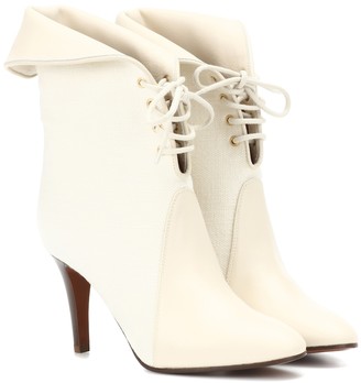 chloe white booties