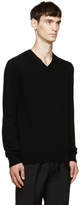 Thumbnail for your product : Comme des Garcons Play Black Wool V-Neck Logo Sweater