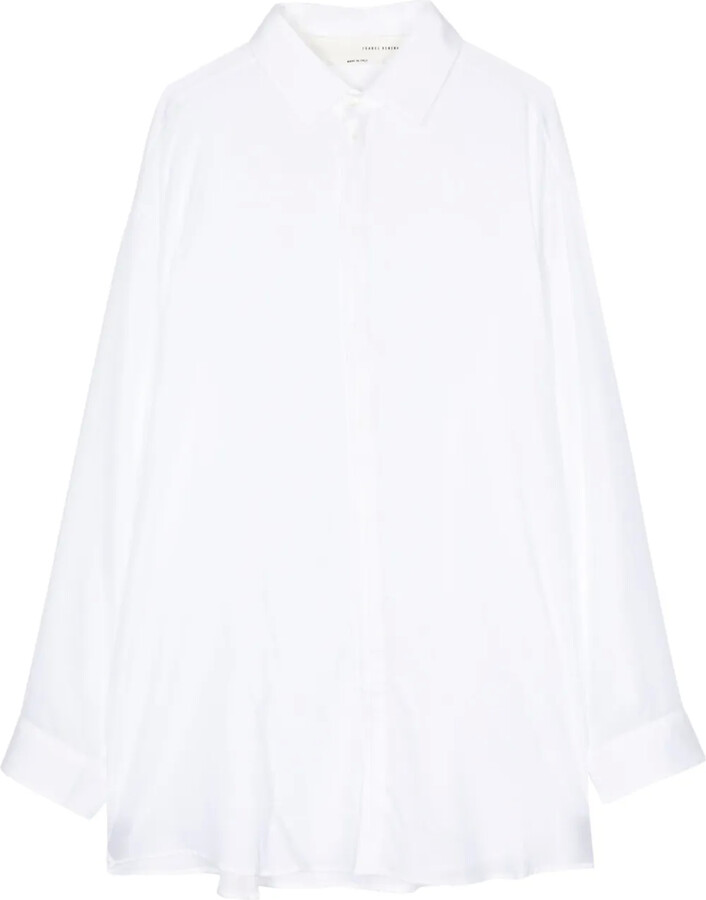 Isabel Benenato Long-Length Cotton Shirt