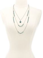 Thumbnail for your product : Charlotte Russe Triple Layered Turquoise Chain Necklace