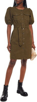 Thumbnail for your product : Gestuz Belted Gathered Cotton-drill Shirt Dress