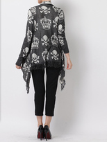 Thumbnail for your product : Choies Gray Skeleton With Tassel Long Sleeve Knit Cardigan