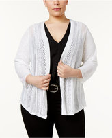 Thumbnail for your product : Charter Club Plus Size Pointelle-Knit Cardigan, Created for Macy's