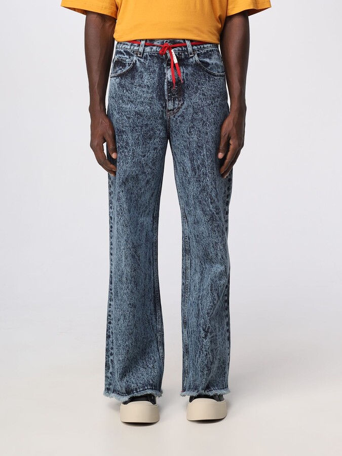 Marni jeans in marble-effect denim - ShopStyle