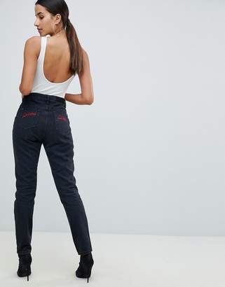 N. Liquor Poker Straight Leg Jean With Embroidery Back Pocket