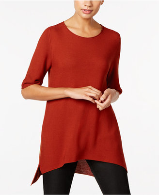 Eileen Fisher Tencel® Elbow-Sleeve High-Low Sweater