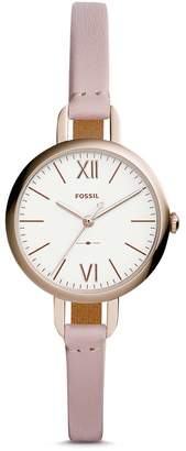 Fossil Women's 'Annette' Quartz Stainless Steel and Leather Casual Watch, Color (Model: ES4360)