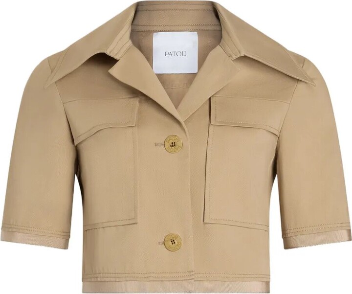 Patou Short-Sleeved Cotton Cropped Jacket