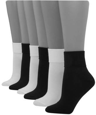 Hanes Women's ComfortSoft Cuff Socks, 6 Pack
