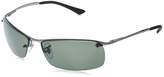 Thumbnail for your product : Ray-Ban RB3183 Sunglasses 63 mm Gunmetal/Solid Green polarized lens
