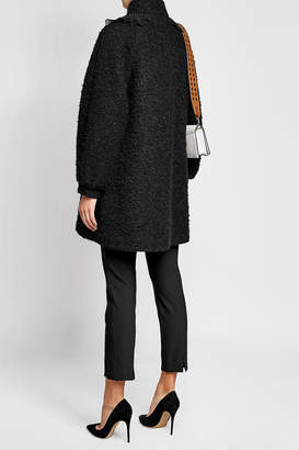 RED Valentino Coat with Wool, Mohair and Embellished Chiffon Collar