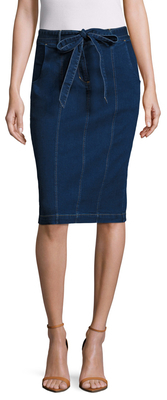 Plenty by Tracy Reese Belted Denim Pencil Skirt