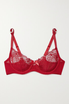 Agent Provocateur Yuma Satin-trimmed Embroidered Tulle Underwired