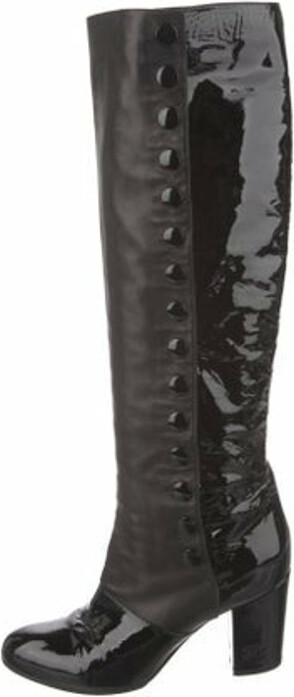 Chanel Knee-High Boots Interlocking CC Logo Riding Boots - ShopStyle