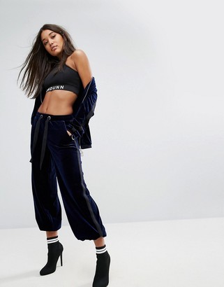 Missguided Londunn Velour Bomber Jacket With Double Ring Pull
