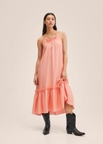 Thumbnail for your product : MANGO Lyocell ruffle dress coral red - Woman - 10