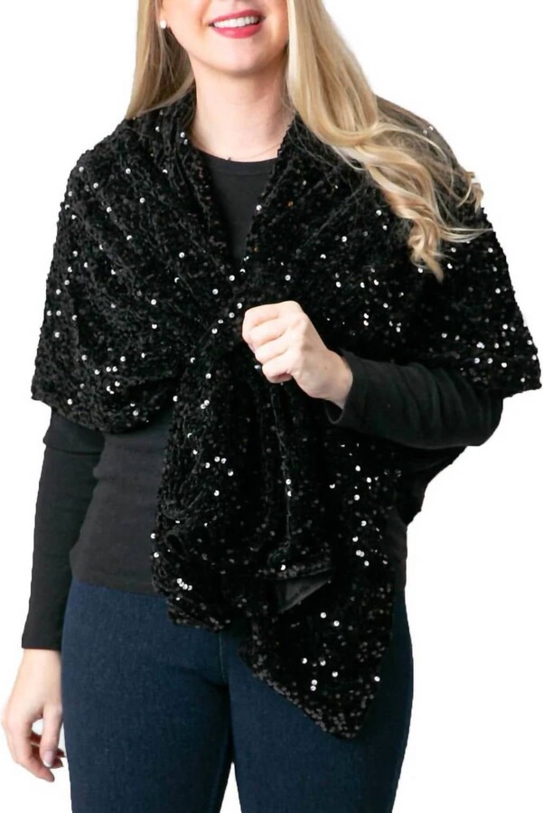 Top It Off Krystal Sequins Keyhole Wraps In Black