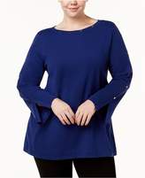 Thumbnail for your product : Alfani Plus Size Studded Split-Cuff Sweater, Created for Macy's