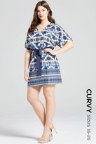 Thumbnail for your product : Girls On Film Curvy Navy Aztec Print Dress