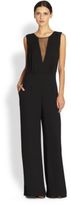 Thumbnail for your product : BCBGMAXAZRIA Sheer-Paneled Wide-Leg Jumpsuit