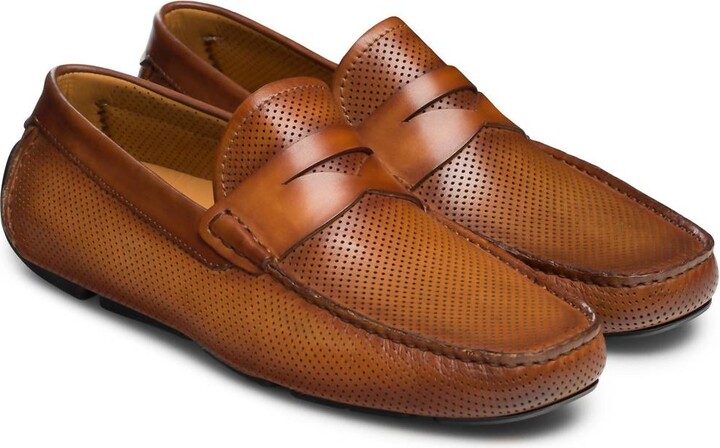 Magnanni Men's Cole Penny Loafer In Cognac Al Tono