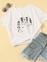 Thumbnail for your product : Shein Skull Print Tee