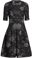 Thumbnail for your product : Teri Jon by Rickie Freeman Floral Jacquard A-Line Dress