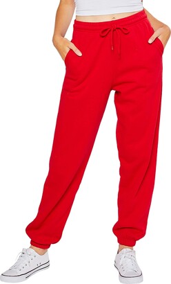 Tdoqot Sweatpants for Women- Baggy Casual Fall Fashion Red Size S