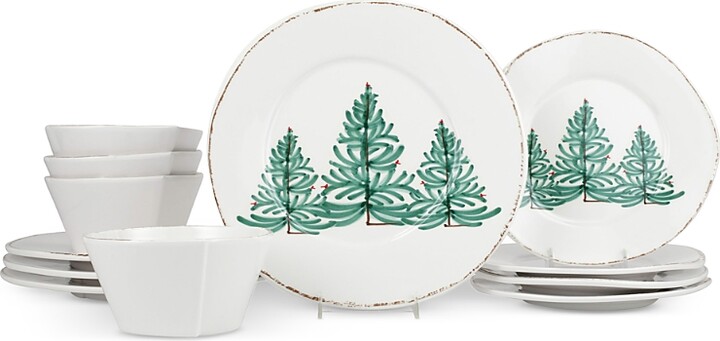 Unisex Vietri Melamine Lastra Holiday 12 Piece Place Setting