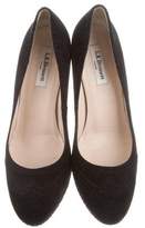 Thumbnail for your product : LK Bennett Suede Round-Toe Wedges