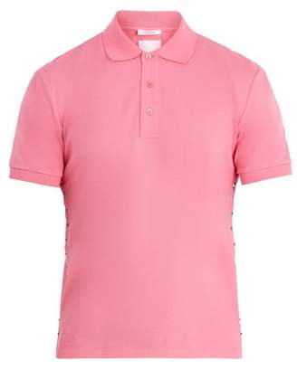 Valentino Rockstud Untitled #16 Cotton Pique Polo Shirt - Mens - Pink
