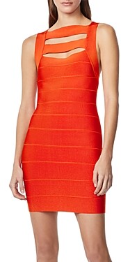 Herve Leger Women's Orange Dresses | ShopStyle