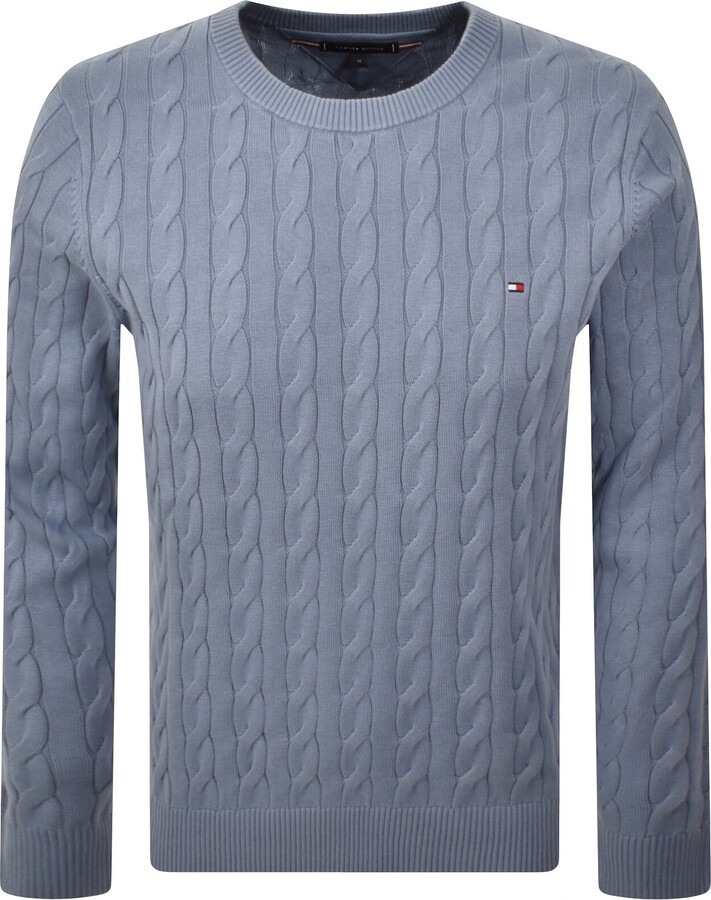Tommy Hilfiger Cable Knit Jumper Brisk Blue