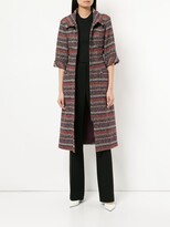 Thumbnail for your product : Chanel Pre Owned Three-Quarter Sleeves Striped Coat