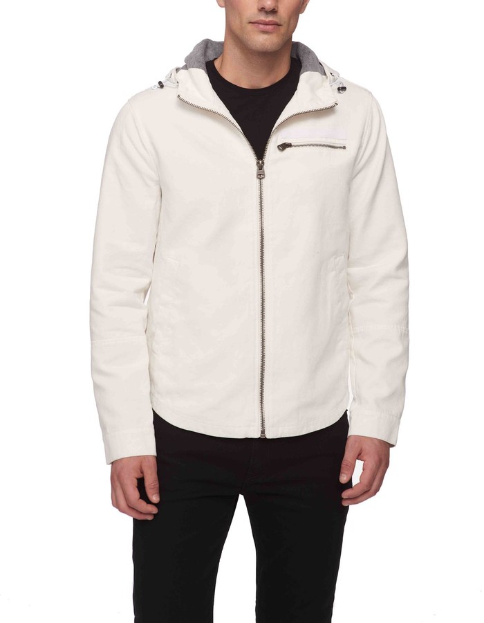 levi's faux shearling lined military jacket with hoodie