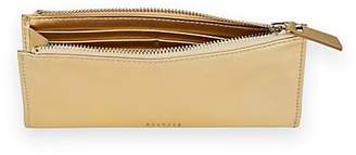 Barneys New York Women's Slim Leather Wallet - Gold