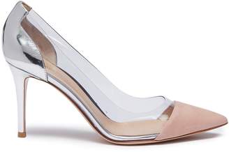 Gianvito Rossi 'Plexi' clear PVC suede and leather pumps