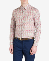 Thumbnail for your product : Ted Baker MAYALLS Printed linen blend shirt