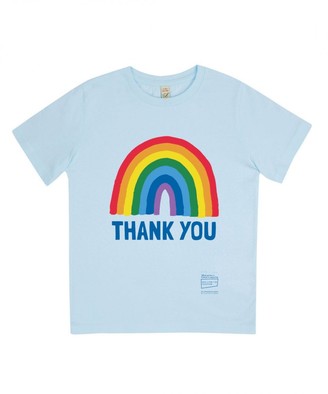 Little Mistress X Kindred Rainbow Thank You Nhs Kids Light Blue Rainbow Classic Jersey T-Shirt