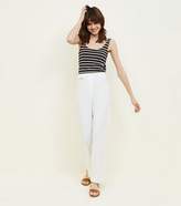 Thumbnail for your product : New Look White Wide Leg Button Detail Trousers