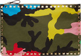Thumbnail for your product : Valentino Green Multicolor Psychedelic Camouflage Pouch