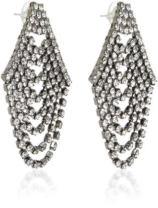 Jennifer Behr Seraphina Cascade Gunmetal-Plated Swarovski Crystal Earrings
