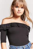 Thumbnail for your product : Forever 21 Off-the-Shoulder Flounce Crop Top