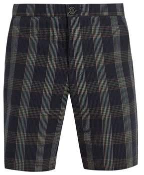 Oliver Spencer Mid-rise cotton-seersucker checked shorts